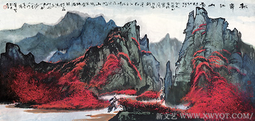 赵磊作品 《秋霁江山图》规格：200cmx100cm